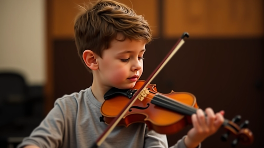 Young violinist performing during a recital
